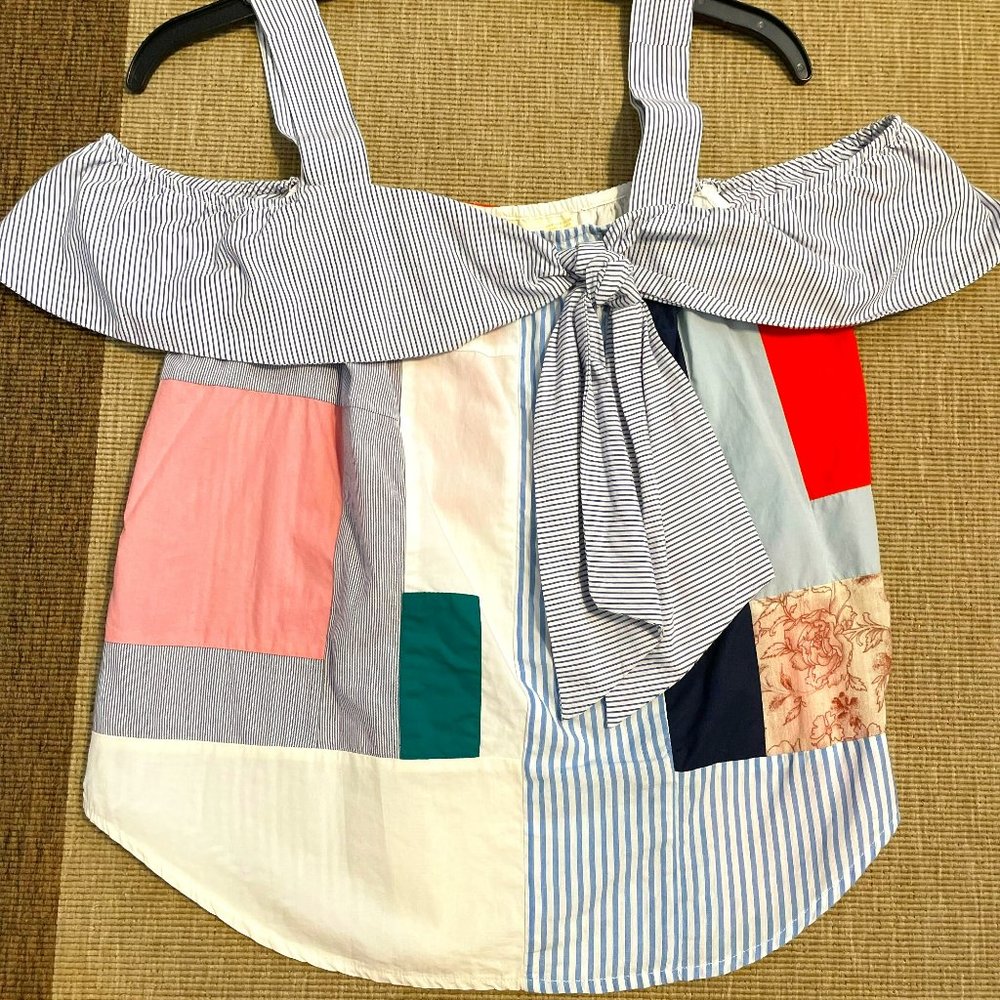 Maeve Anthropologie Off the Shoulder Madras Top | Women's Size 4 | Barely Worn!